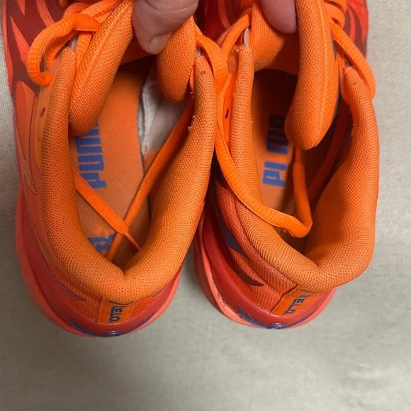 Puma MELO Red and Orange Basketball Sneakers - Picture 8 of 9